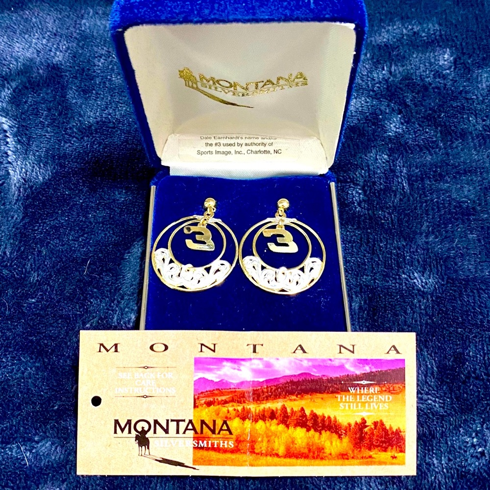 Dale Earnhardt Montana Silversmith’s new earrings.
